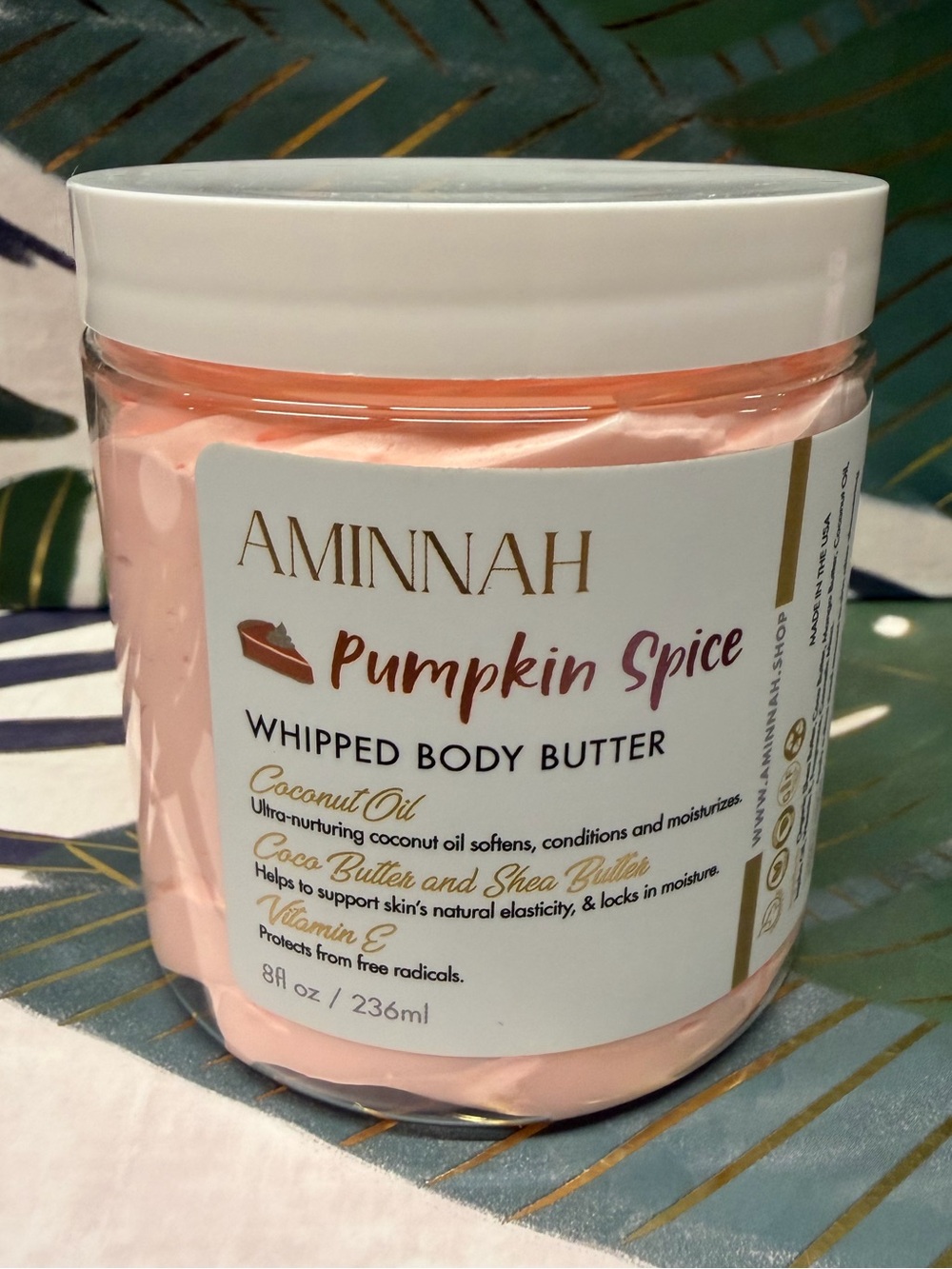 Aminnah Pumpkin Spice Whipped Body Butter 8 oz Fall Autumn NEW